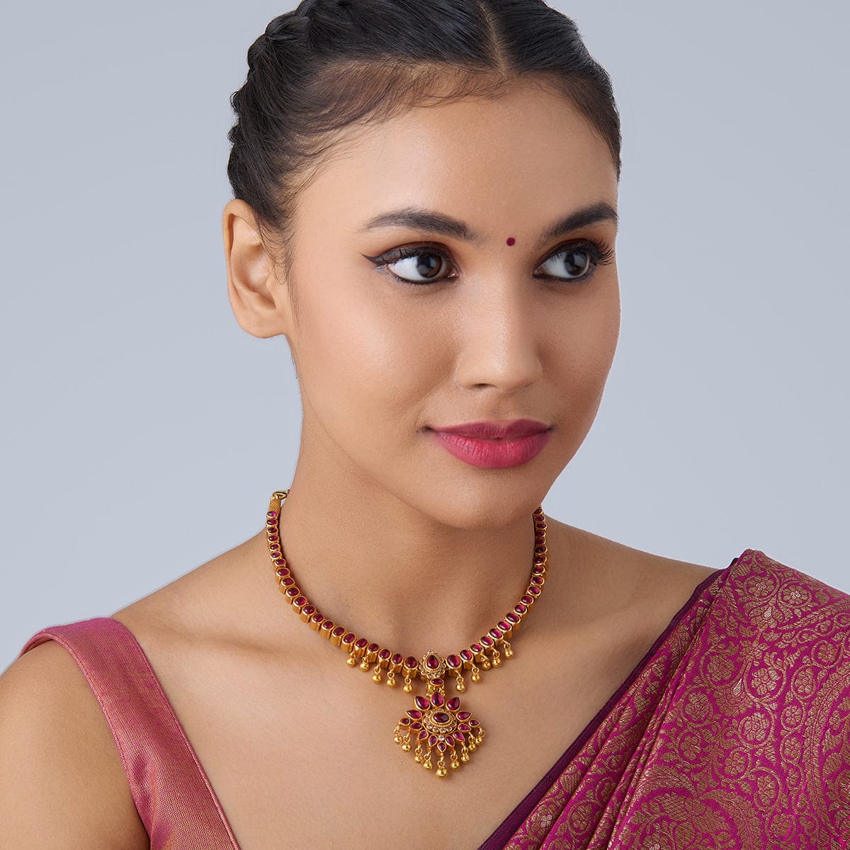 Elegant Silver Temple Necklace for Timeless Beauty